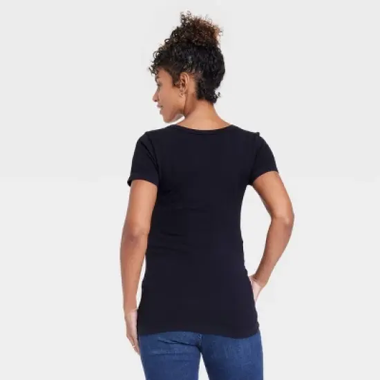 Short Sleeve Seamless Ribbed Maternity T-Shirt - Isabel Maternity by Ingrid & Isabel&trade; image {1}