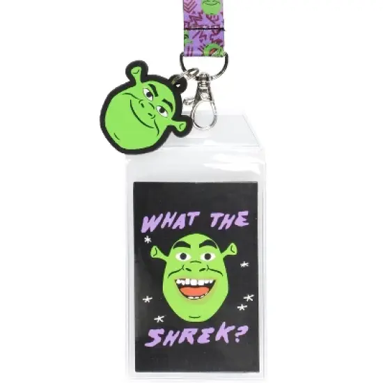 Shrek What The Shrek Reversible ID Badge Holder Ogre Rubber Charm Lanyard image {1}