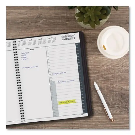 24-Hour Daily Appointment Book, 11 x 8.5, Black Cover, 12-Month (Jan to Dec): 2026 image {4}