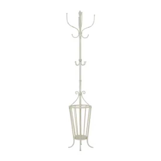 Farmhouse Metal Coat Rack White - Olivia & May image {1}