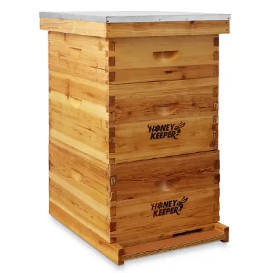 Honey Keeper Beehive 10 Frame 100% Beeswax Coated Box Kit with Wooden Frames and Waxed Foundations image {6}
