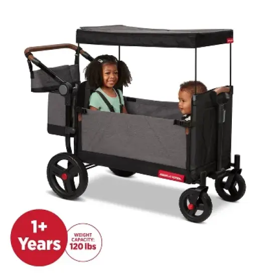Radio Flyer Atlas Kid and Cargo Stroller Wagon - Gray image {1}
