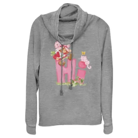 Junior's Strawberry Shortcake Hi Friends Cowl Neck Sweatshirt image {3}
