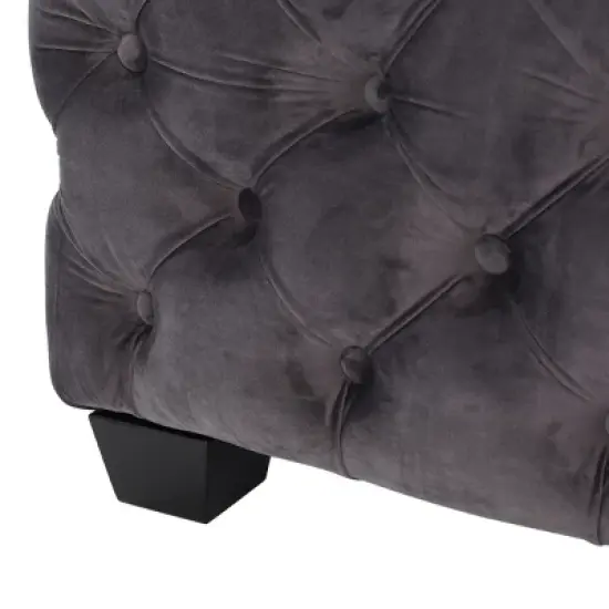 Jaymee New Velvet Ottoman - Christopher Knight Home image {3}