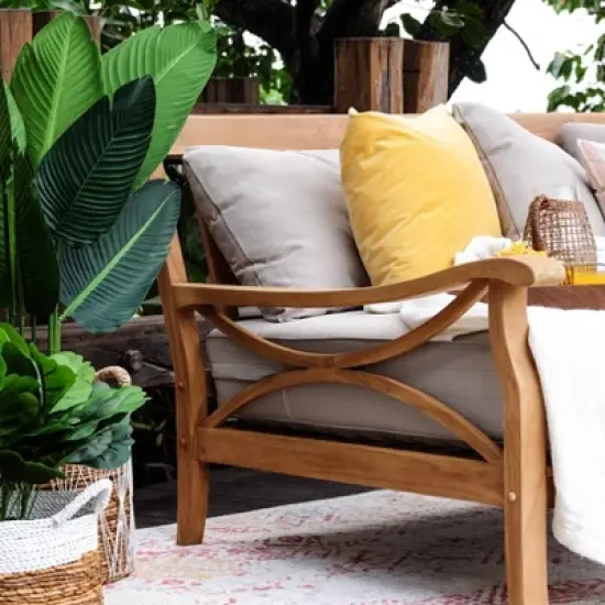 Abbington Teak Daybed with Cushion - Beige - Cambridge Casual image {3}