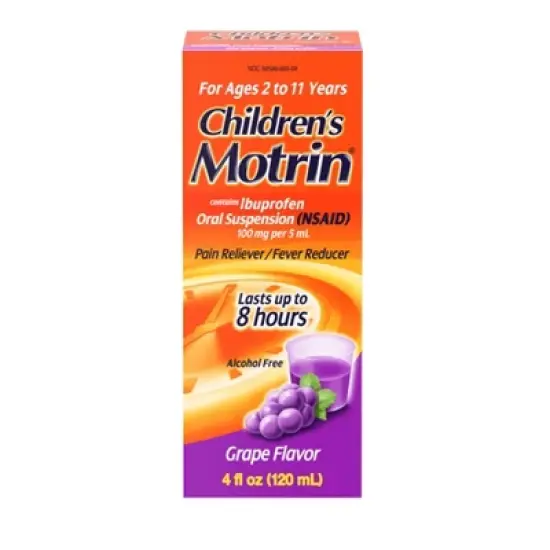 Children's Motrin Pain Reliever/Fever Reducer Liquid - Ibuprofen (NSAID) - Grape - 4 fl oz image {6}