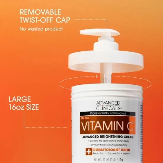 Advanced Clinicals Vitamin C Body Lotion + Vitamin C Face Serum for Brightening and Dull Skin. Two Piece Set image {2}