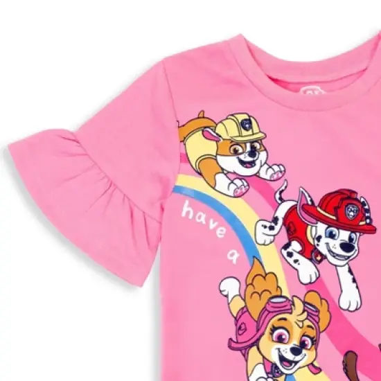 PAW Patrol Chase Rubble Skye Girls Graphic T-Shirt and Leggings Outfit Set Toddler image {4}