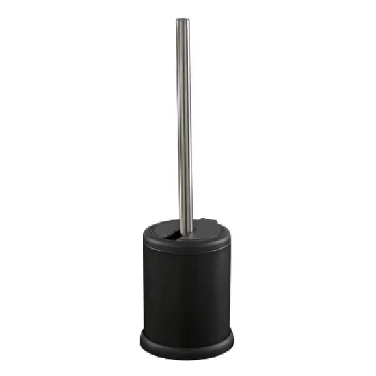 Toilet Brush with Closing Lid Black - Bath Bliss: Iron & Polypropylene, 15.4" Height, Bathroom Accessory image {3}