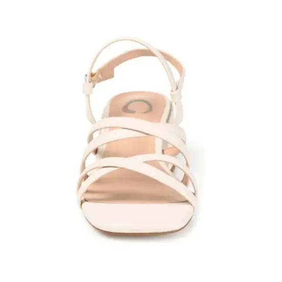 Journee Collection Womens Kempsy Open Square Toe Block Heel Sandals image {5}