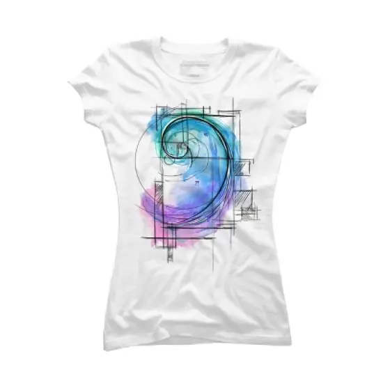 Junior's Design By Humans Fibonacci By timea T-Shirt image {4}