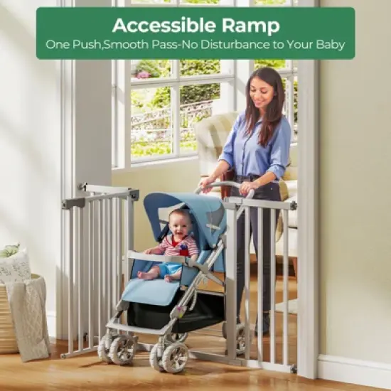 SUGIFT Pet Gate Baby Gate 31 Inch Tall Auto Close Dog Gate Safety Gate Pressure Mounted Walk Through Pet Safety Gate for Stairs Doorways image {2}