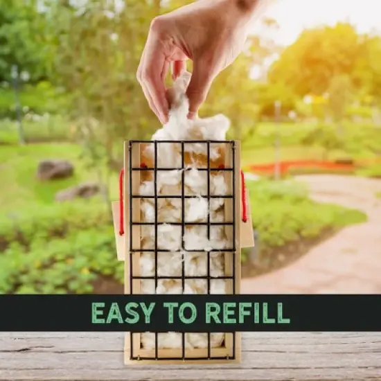 Uncle Dunkels Wooden Bird Nest Material Holder; Rustic Handmade Bird Nest Material Dispenser image {6}