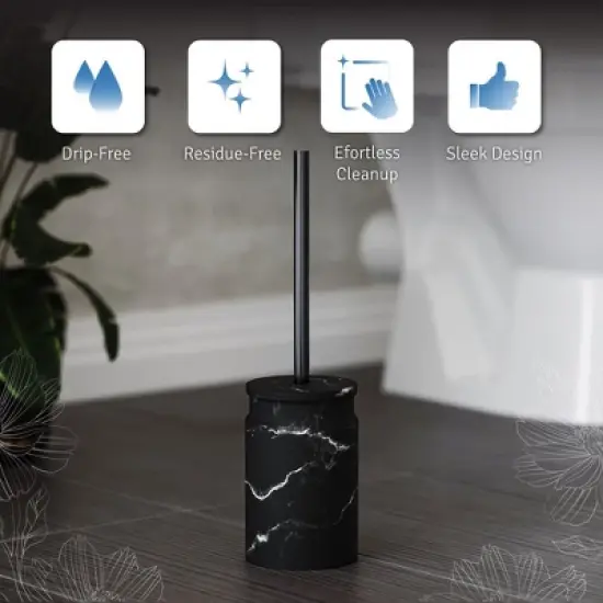 Creative Scents Toilet Brush and Holder Set (Marble Look) image {4}