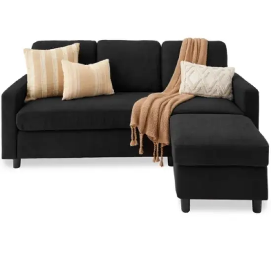 Best Choice Products Upholstered Sectional Sofa Couch w/ Chaise Lounge, 3-Seat Design, Ottoman Bench image {12}