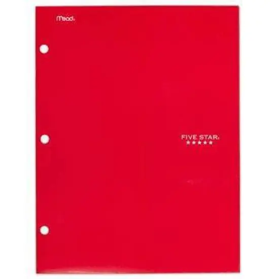 Mead Five Star 4 Pocket Solid Paper Folder (Colors May Vary): Multicolor Stationery, 3 Hole Punched, 25 Sheet Capacity image {9}