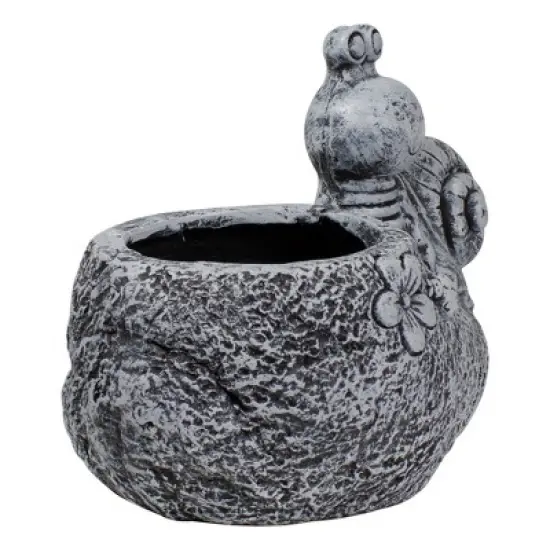 Northlight 15.5" Gray Snail, Flower, and Ladybug Outdoor Garden Planter image {3}