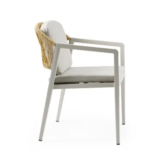 7-Piece Outdoor Dining Set Patio Set with PE Rattan Dining Chair and Extendable Dining Table, Acacia Wood, Gray+Natural-ModernLuxe image {12}