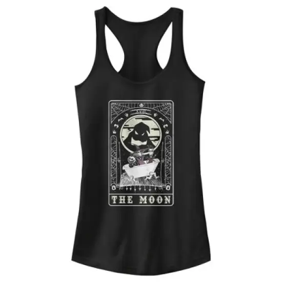 Junior's The Nightmare Before Christmas Halloween Oogie Boogie and his Boys Moon Tarot Card Racerback Tank Top image {4}