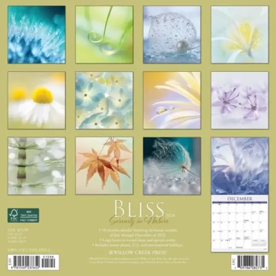 Willow Creek Press 2024 Wall Calendar 12"x12" Bliss Serenity in Nature image {1}