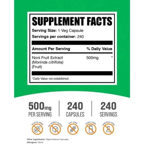 BulkSupplements Noni Fruit Extract Capsules image {1}