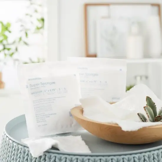 McKesson Super Sponges, Sterile, 6 in x 6 3/4in, 5 per Pack, 10 Packs, 50 Total image {2}