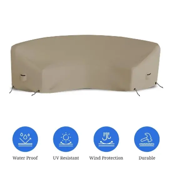 Covers&All Curved Outdoor Couch Cover, 1000D Waterproof, UV-Resistant Patio Furniture Cover image {2}