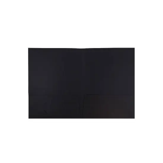 JAM Paper Linen 2-Pocket Portfolio Folder Black 6/Pack (99594d)  image {1}