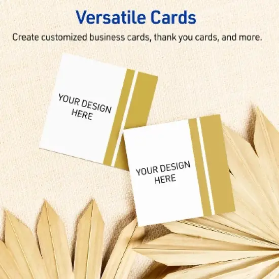 Avery Printable Square Cards, Gold Double-Dipped Edge, 2" x 2", Matte White Square Cards, Laser/Inkjet, 120ct, Great for Business Cards image {5}