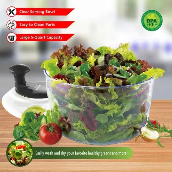 Brentwood Salad Spinner with 5-Qt. Serving Bowl image {2}
