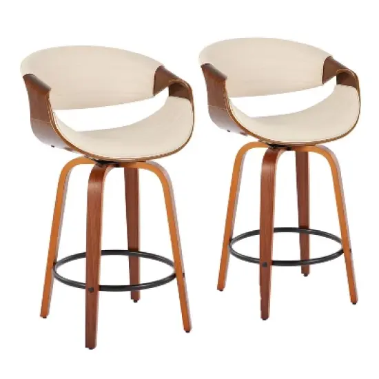 Set of 2 Symphony Upholstered Counter Height Barstools - Lumisource image {12}