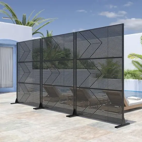 PexFix 72 in. H x 47 in. W Outdoor Metal Privacy Screen Garden Fence Arrow Pattern Wall Applique image {3}