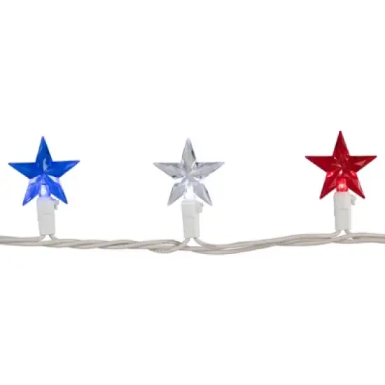 Northlight LED Patriotic Stars String Light Set - 7.25ft - White Wire - 10ct image {7}