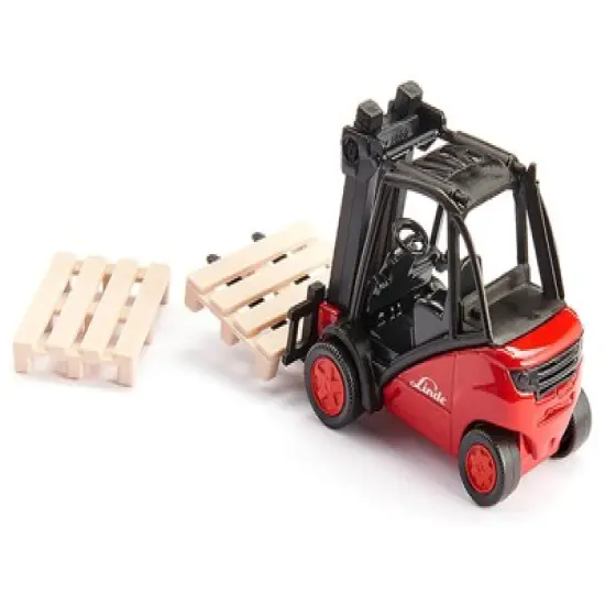 Linde Forklift Truck Red with 2 Pallet Accessories 1/50 Diecast Model by Siku image {4}
