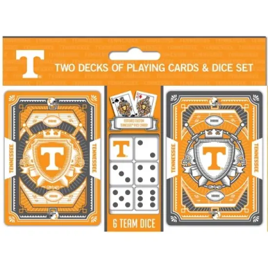 MasterPieces Officially Licensed NCAA Tennessee Volunteers 2-Pack Playing cards & Dice set for Adults image {1}