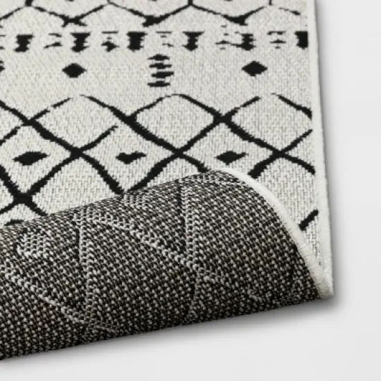 Grace Geometric Indoor/Outdoor Rug Black/White - Project 62&trade; image {3}