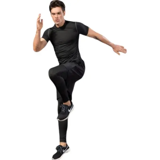 Anna-Kaci Active Men's 2-in-1 Athletic Training Shorts with Built-In Compression Leggings and Elastic Waistband image {2}