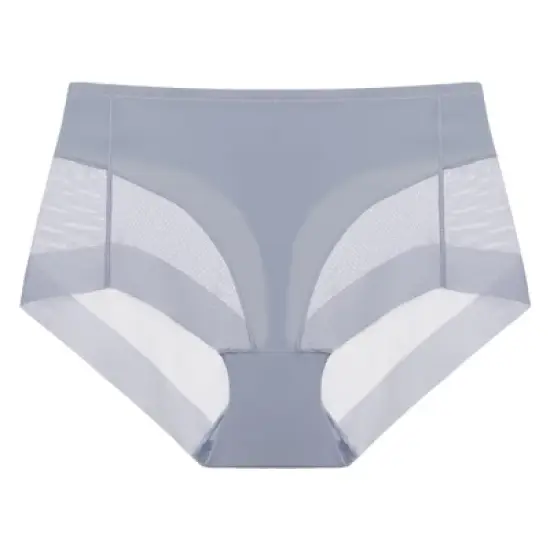 Agnes Orinda Women's Laser Cut Mesh Soft High Rise Brief Solid Stretchy Underwear image {8}