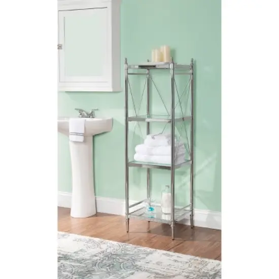 Pinnacle 4-Tier Shelf Chrome - Linon image {8}