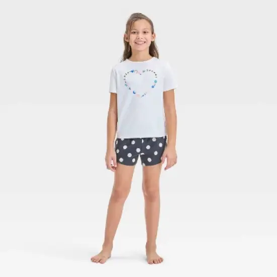 Girls' 3pc Printed Short Sleeve Pajama Set - Cat & Jack&trade; image {2}