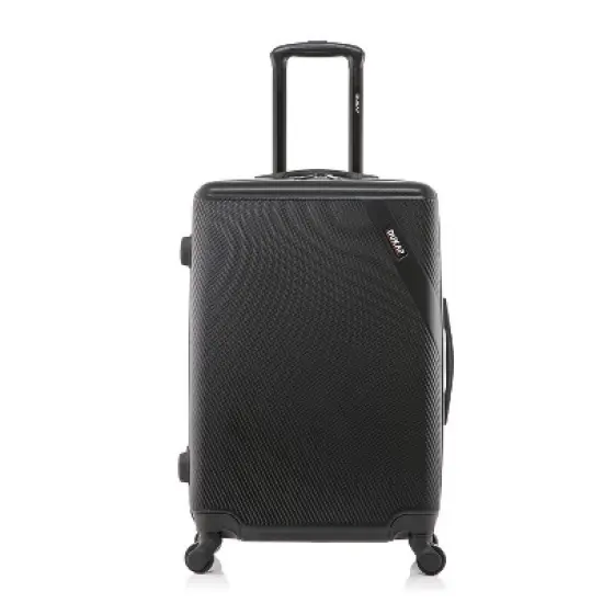 DUKAP Discovery Lightweight Hardside Large Checked Spinner Suitcase - Black image {1}