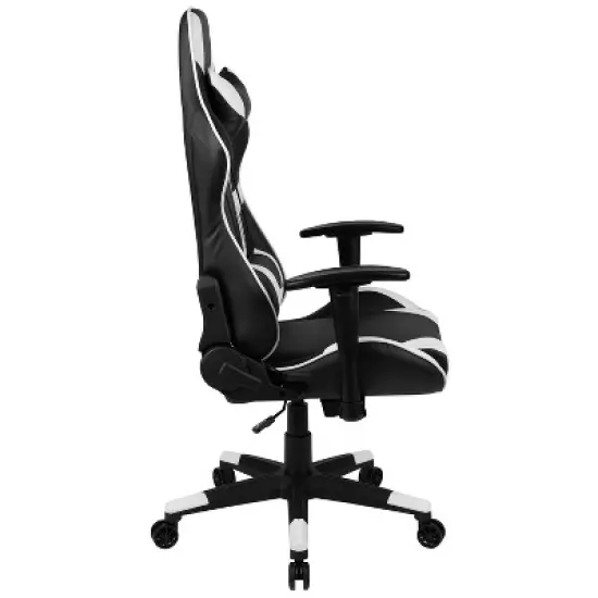 Emma and Oliver Racing Gaming Ergonomic Chair with Fully Reclining Back in Red LeatherSoft image {11}