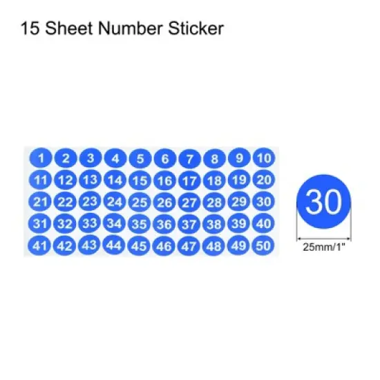Unique Bargains Home Warehouse Self-Adhesive Number Stickers 15 Sheet image {1}