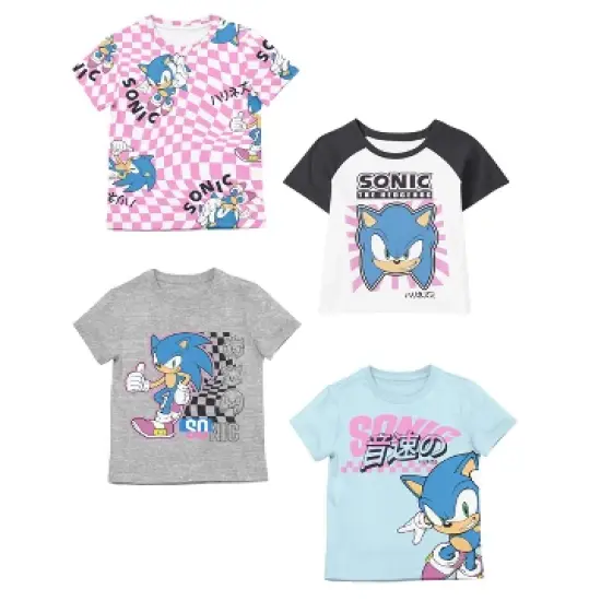Sonic The Hedgehog Sonic Checkers 4-Pack Youth Girls Tees image {5}