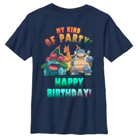 Boy's Pokemon My Kind of Party Happy Birthday T-Shirt image {3}