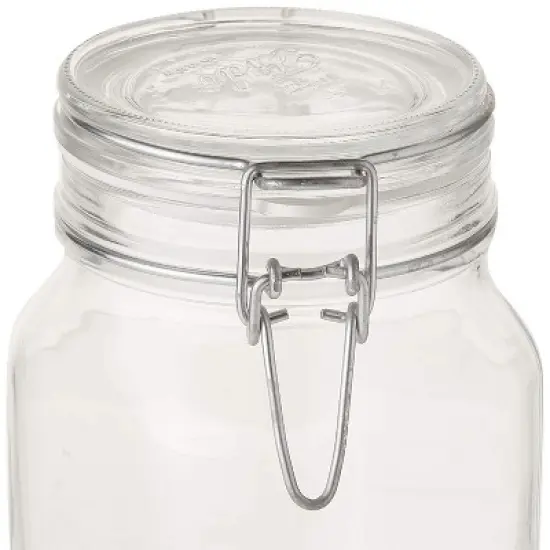 Bormioli Rocco Fido Clear Glass Jar with 85 mm Gasket, 1.5 Liter (Pack of 2) image {1}