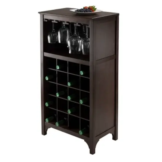 Ancona Wine Cabinet Modular Set Wood/Black - Winsome image {2}