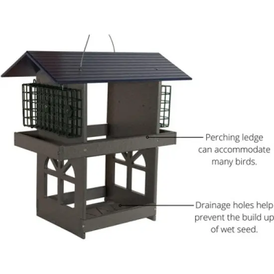JCS Wildlife Double Fly Thru Bird Feeder with Suet Cages image {3}
