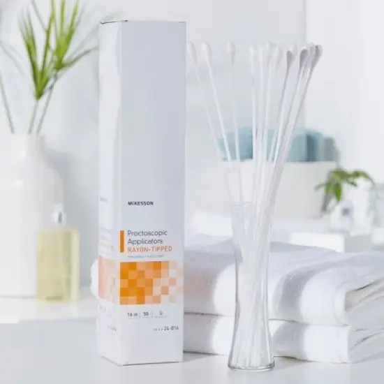 McKesson Proctoscopic Swabstick Plastic Shaft / Rayon Swab 24-816, 50 Ct image {3}