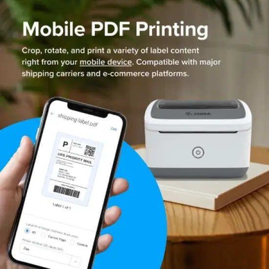 Zebra ZSB Series Thermal Label Printer - Shipping Printer for Barcode Labels, Address Labels & More - ZSB-DP14 4" Width image {1}